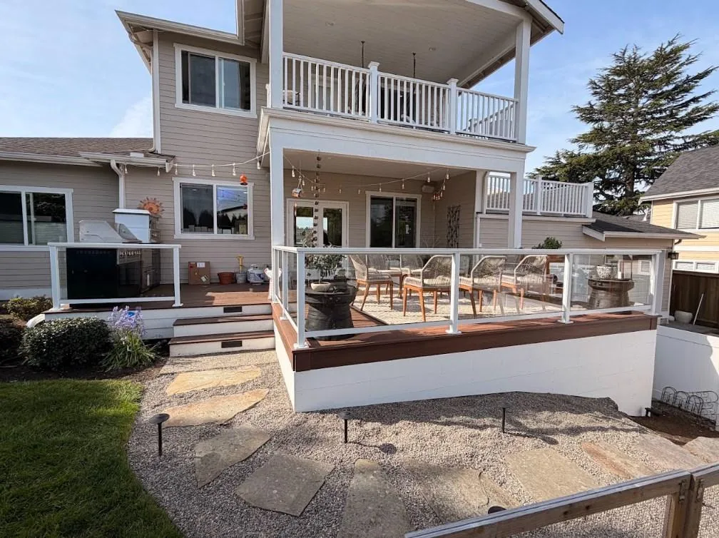Spacious Backyard Patio Area Enhanced By A Ground-Level Azek Deck Replacement In Edmonds.